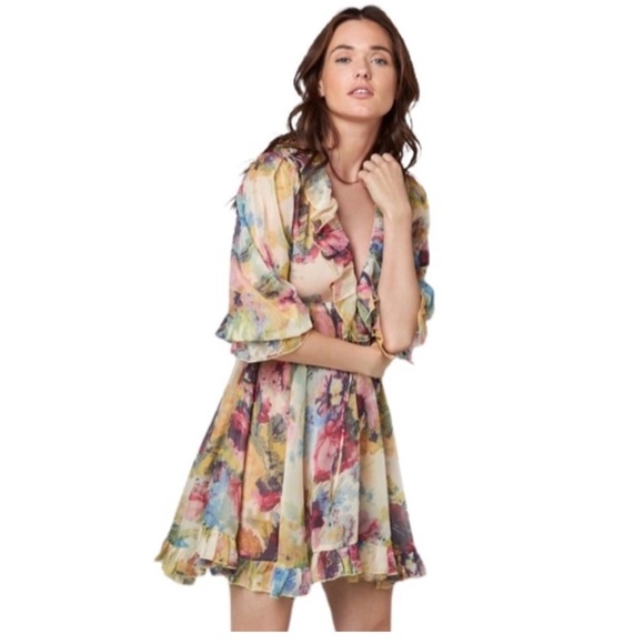 FEW MODA Floral Charla Side Zip long Sleeve Dress - Picture 5 of 13